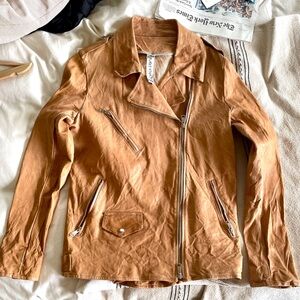 GIORGIO BRATO leather biker style jacket 48 Italian